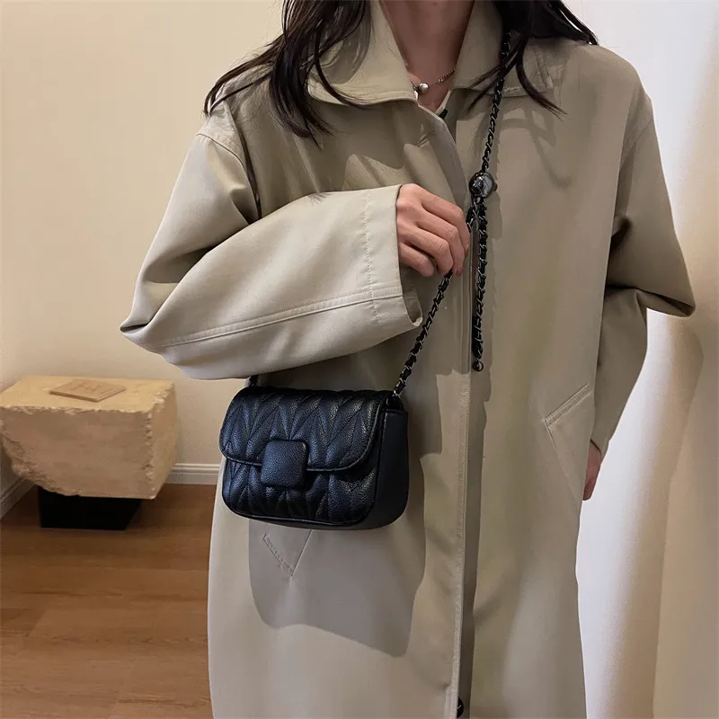 MARKANGARO PU Small Square Bag Shoulder Bag, Crossbody Bag Regular Women's Ecru/Black/Coffee-3