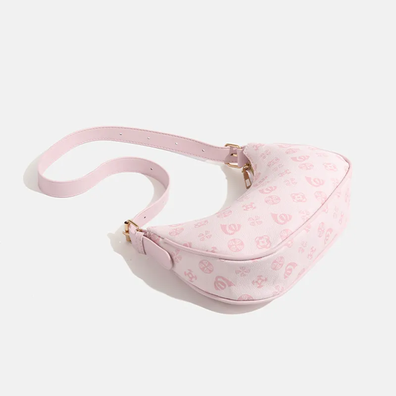 MARKANGARO PU Shoulder Bag Regular Women's Phabet Pink/Dark Brown With Plush Toy-18