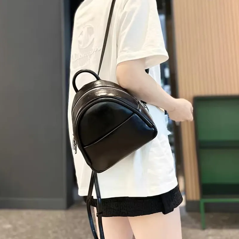 MARKANGARO PU Backpack Medium Size Unisex Brown-31