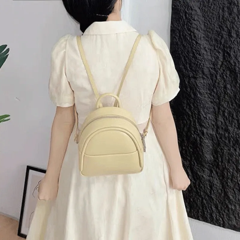 MARKANGARO PU Backpack Medium Size Unisex Brown-20