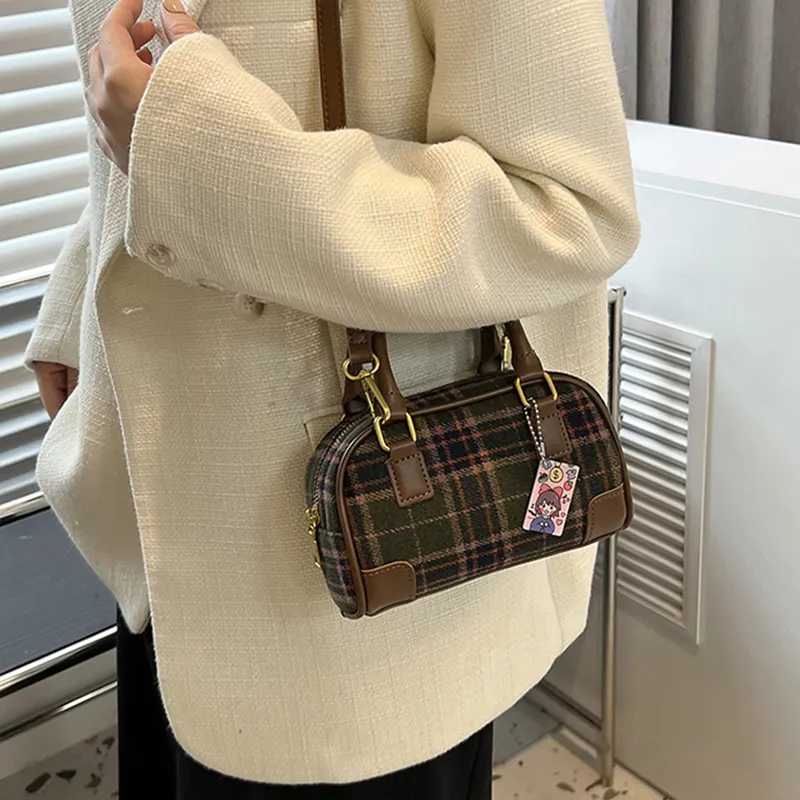 MARKANGARO PU Pillow Bag One Shoulder Handbag Regular Women's Black Dark Brown/Khaki/Ecru-17