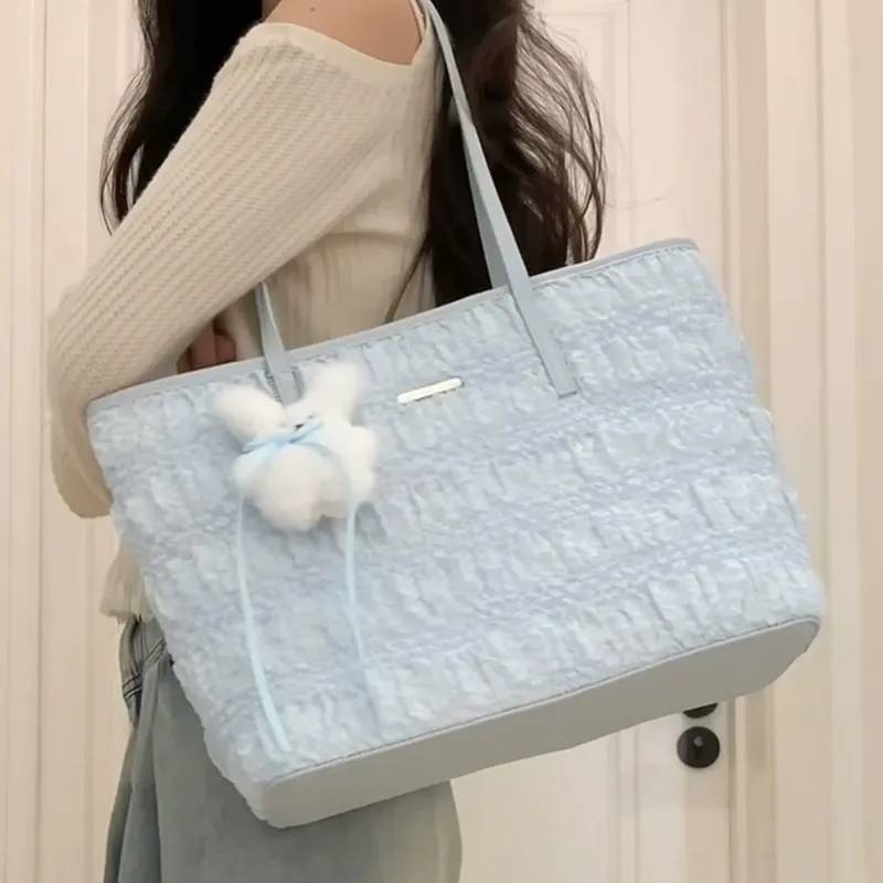 MARKANGARO PU Tote Bag, Shoulder Bag Women's Sky Blue-3