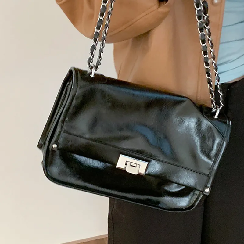 MARKANGARO PU Tote Medium Size Unisex Black/Coffee/Brown-4