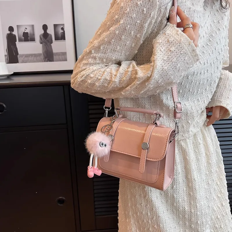 MARKANGARO PU Satchel Bag Handbag Women's Pink/White/Silver/Black-8