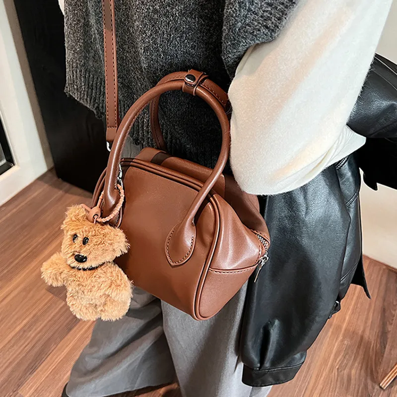 MARKANGARO Synthetic Leather Crossbody Bag Regular Women's Brown/Coffee/Black-5
