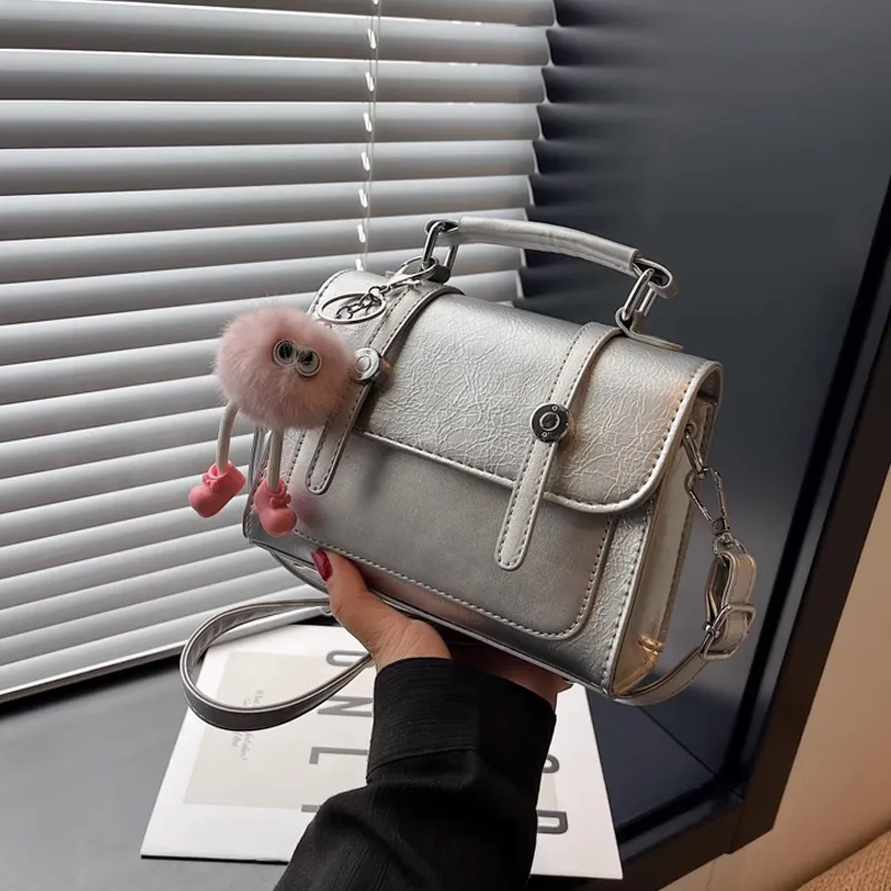 MARKANGARO PU Satchel Bag Handbag Women's Pink/White/Silver/Black-22