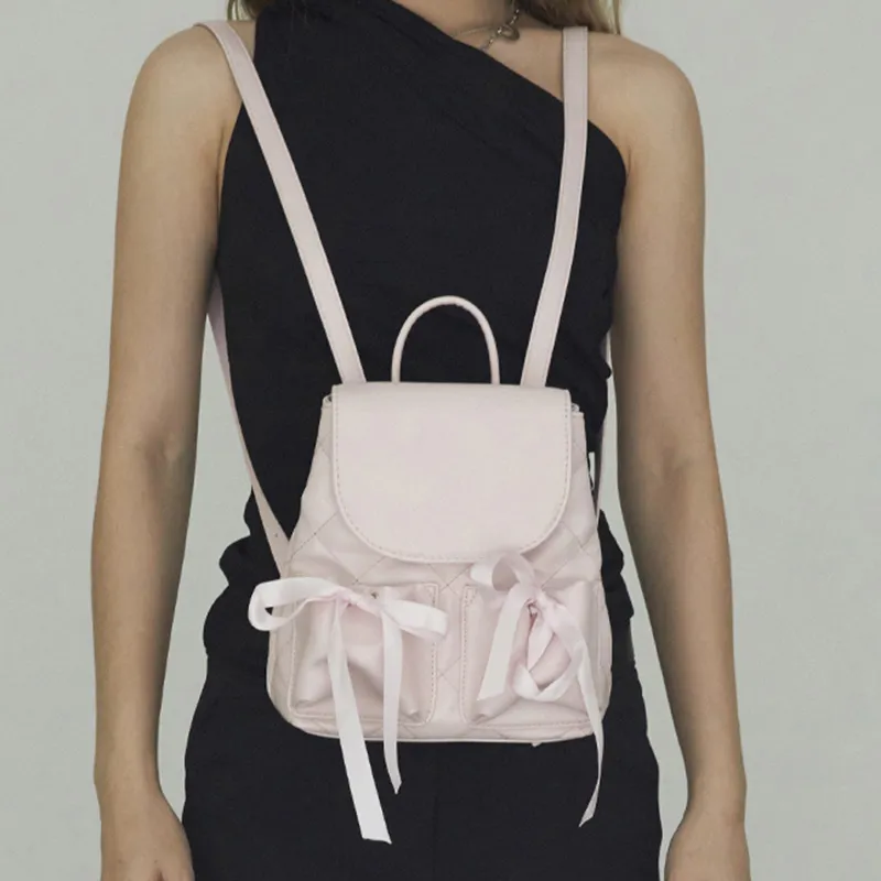 MARKANGARO PU Backpack Regular Women's Pink/White-3