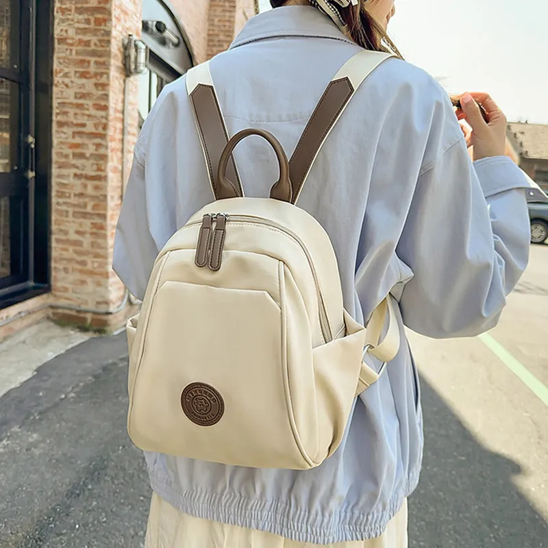 MARKANGARO Fabric Backpack Women's White/Black/Blue/Khaki/Green-16
