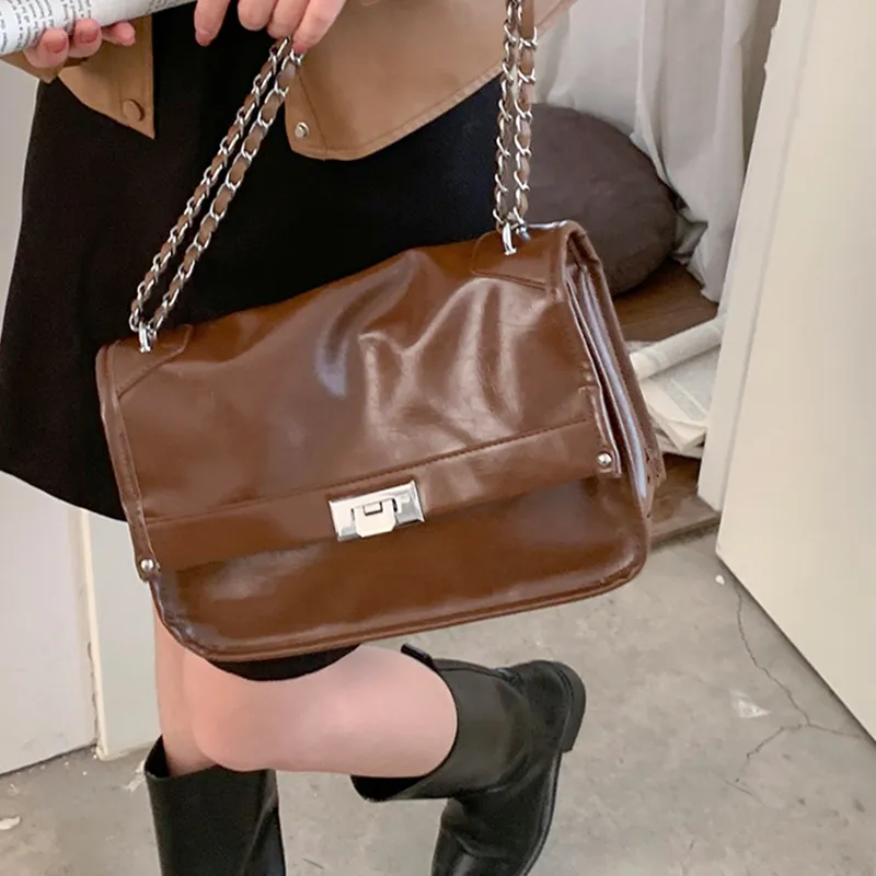 MARKANGARO PU Tote Medium Size Unisex Black/Coffee/Brown-10