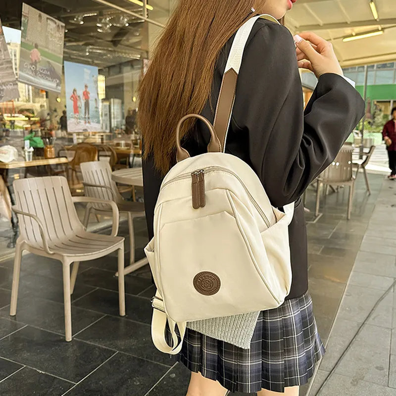 MARKANGARO Fabric Backpack Women's White/Black/Blue/Khaki/Green-15