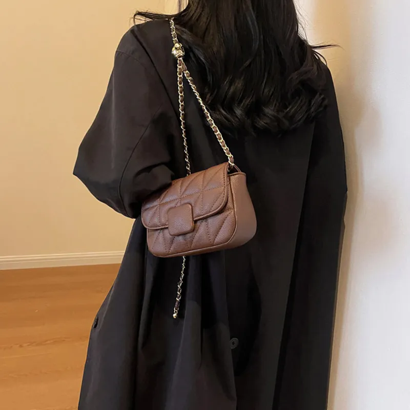 MARKANGARO PU Small Square Bag Shoulder Bag, Crossbody Bag Regular Women's Ecru/Black/Coffee-8