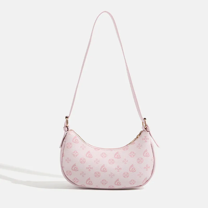 MARKANGARO PU Shoulder Bag Regular Women's Phabet Pink/Dark Brown With Plush Toy-12
