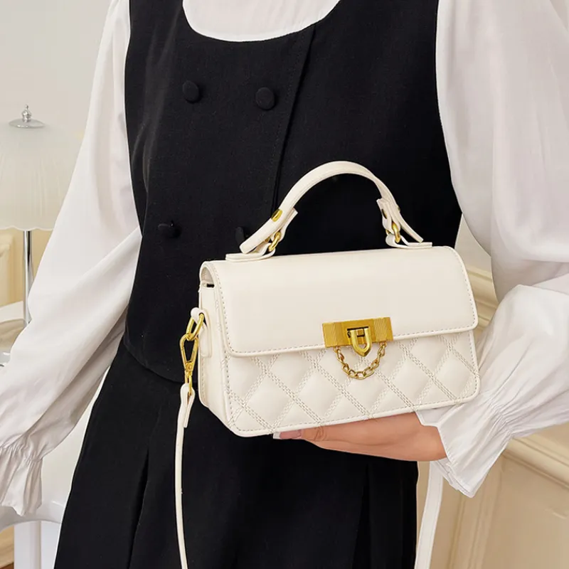 MARKANGARO PU Small Square Bag Regular Women's Brown/Coffee/Ecru/Black-9