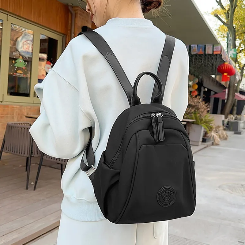 MARKANGARO Fabric Backpack Women's White/Black/Blue/Khaki/Green-5