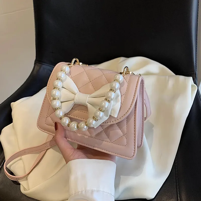 MARKANGARO PU Diamond Pattern Handbag Crossbody Bag Regular Women's White Pink Multicolor-18