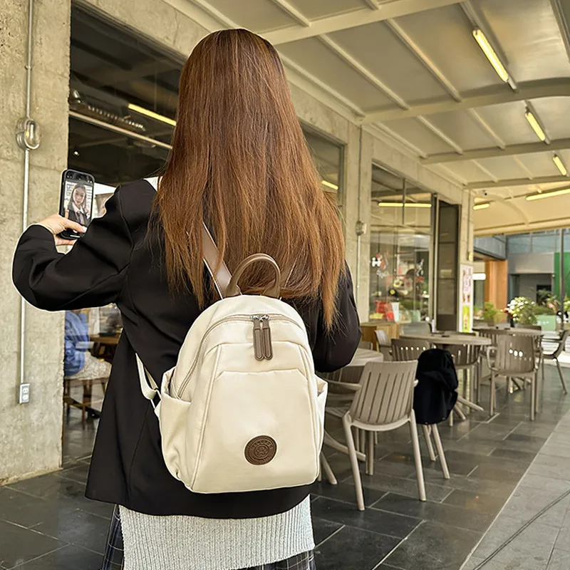 MARKANGARO Fabric Backpack Women's White/Black/Blue/Khaki/Green-14