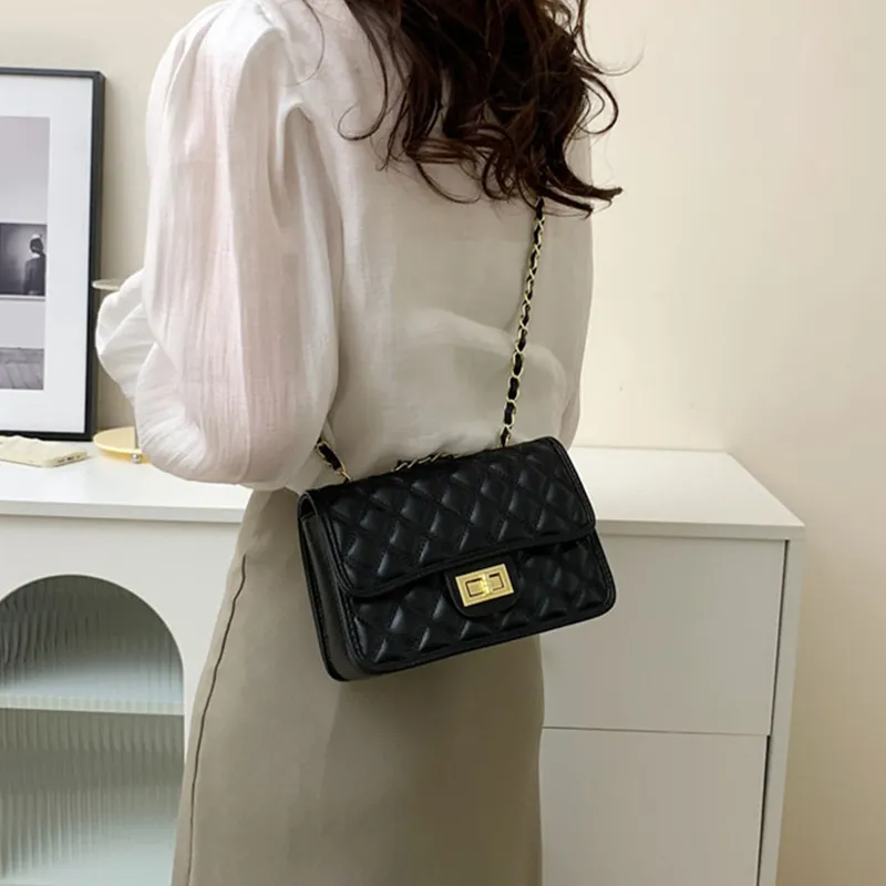 MARKANGARO PU Small Square Bag Regular Women's White/Black-11