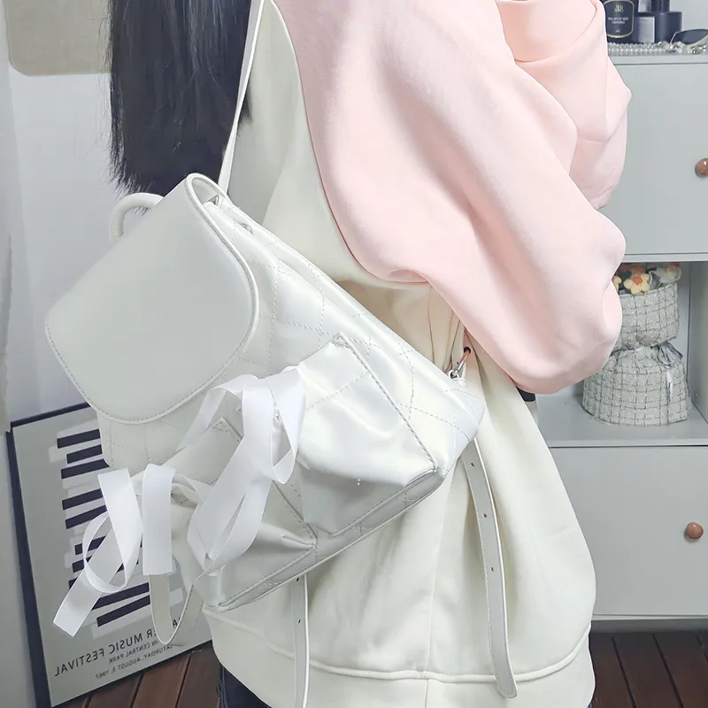 MARKANGARO PU Backpack Regular Women's Pink/White-11