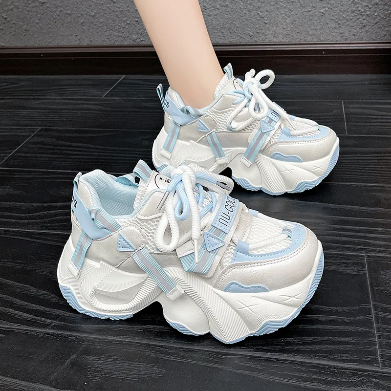 Daying Breathable Height Increase Low Top Chunky Sneakers Women's-1