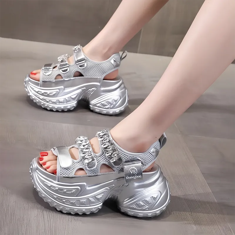 Daying Beach Sandals Women's Silver-3