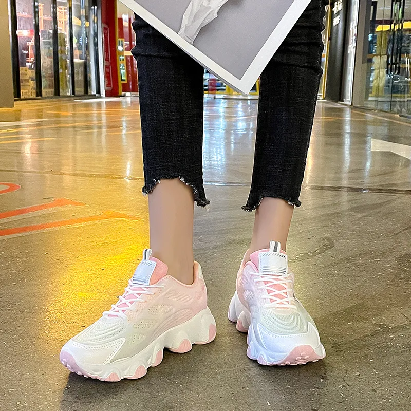 Daying Breathable Height Increase Low Top Casual Shoes Women's-8