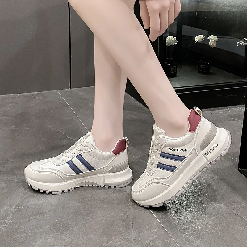 Daying Slip Resistant Height Increasing Low Top Casual Shoes Women's-5
