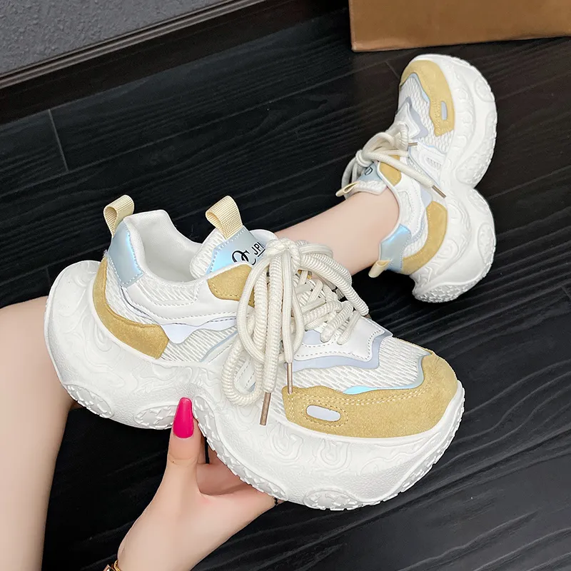 Daying Breathable Height Increase Low Top Chunky Sneakers Women's-6