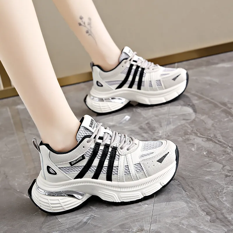 Daying Breathable Height Increase Low Top Chunky Sneakers Women's-2