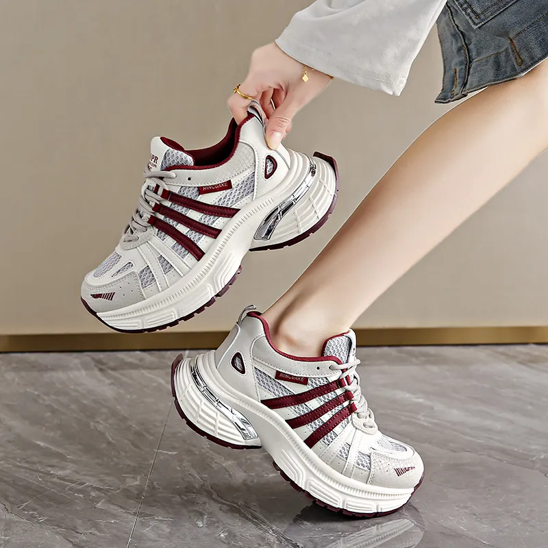 Daying Breathable Height Increase Low Top Chunky Sneakers Women's-9