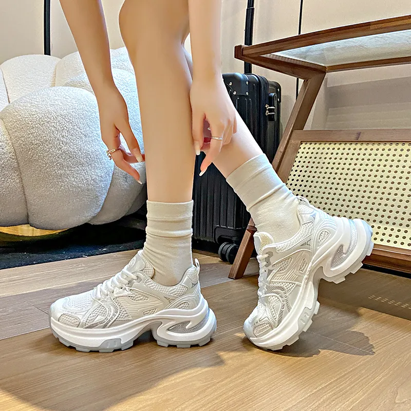 Daying Slip Resistant, Breathable, Height Increasing Low Top Chunky Sneakers Women's-6
