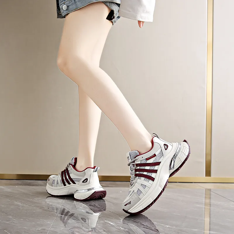 Daying Breathable Height Increase Low Top Chunky Sneakers Women's-7