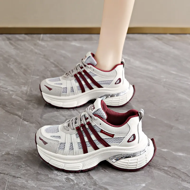 Daying Breathable Height Increase Low Top Chunky Sneakers Women's-8