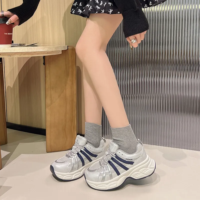 Daying Breathable Height Increase Low Top Chunky Sneakers Women's-6