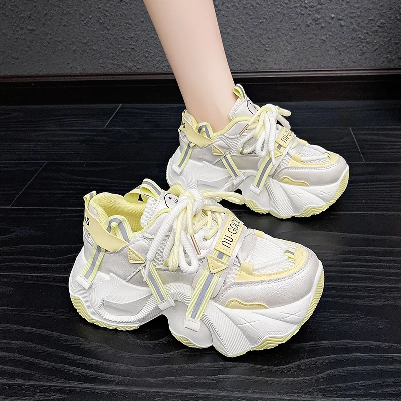 Daying Breathable Height Increase Low Top Chunky Sneakers Women's-7