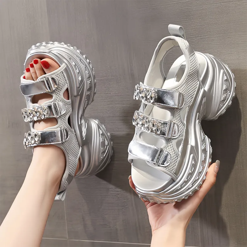 Daying Beach Sandals Women's Silver-4