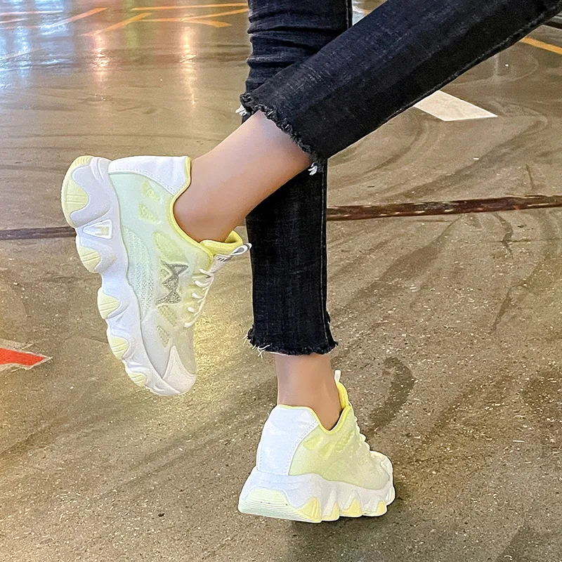 Daying Breathable Height Increase Low Top Casual Shoes Women's-15