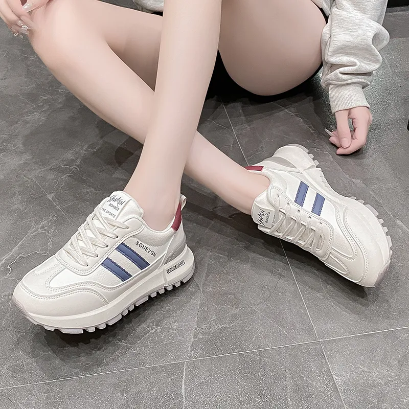 Daying Slip Resistant Height Increasing Low Top Casual Shoes Women's-4
