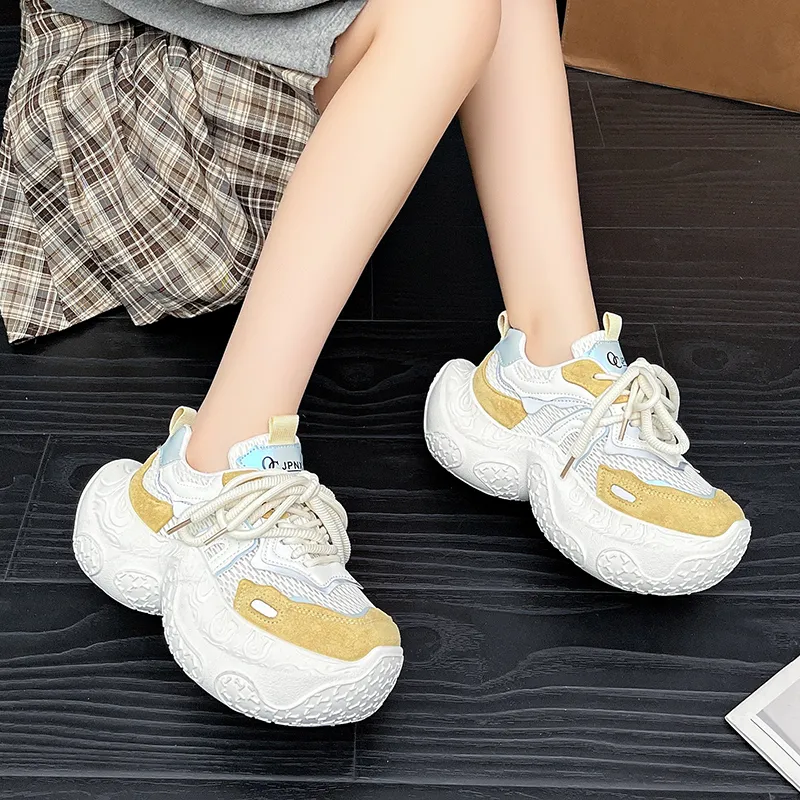 Daying Breathable Height Increase Low Top Chunky Sneakers Women's-9