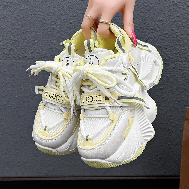Daying Breathable Height Increase Low Top Chunky Sneakers Women's-8