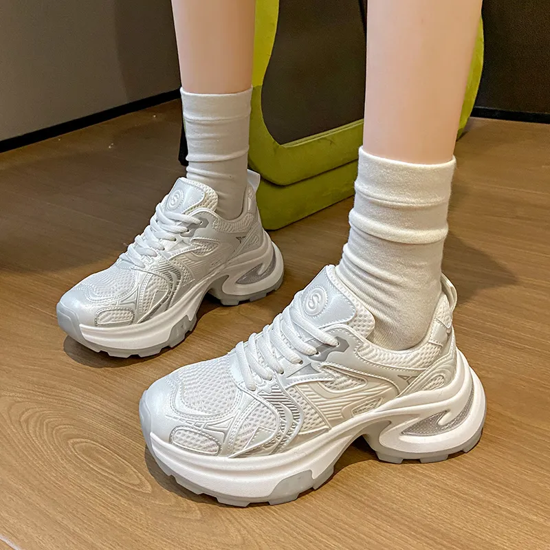 Daying Slip Resistant, Breathable, Height Increasing Low Top Chunky Sneakers Women's-5