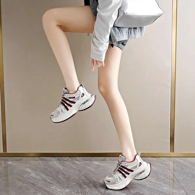 Daying Breathable Height Increase Low Top Chunky Sneakers Women's-10