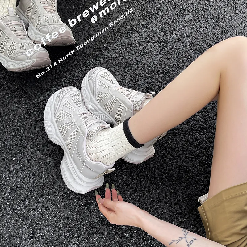 Daying Breathable Height Increase Low Top Casual Shoes Women's-6