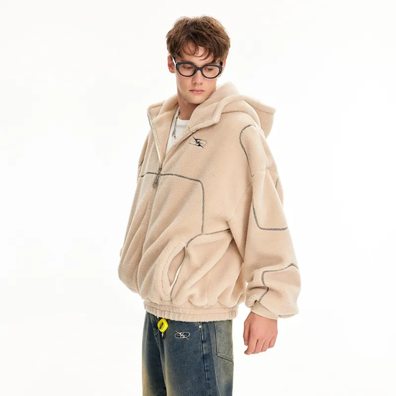 GRKC Velvet feel Coat Unisex Beige-4