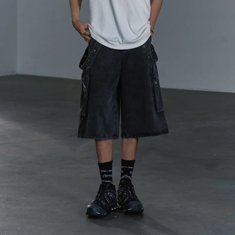 GRKC Denim Shorts Unisex Black-2