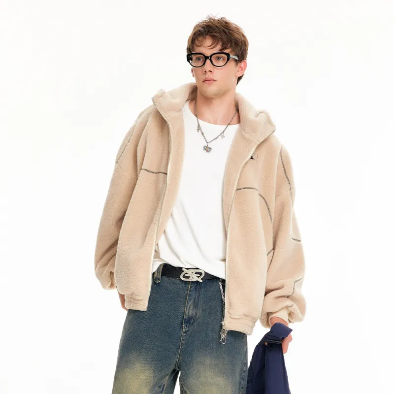 GRKC Velvet feel Coat Unisex Beige-1