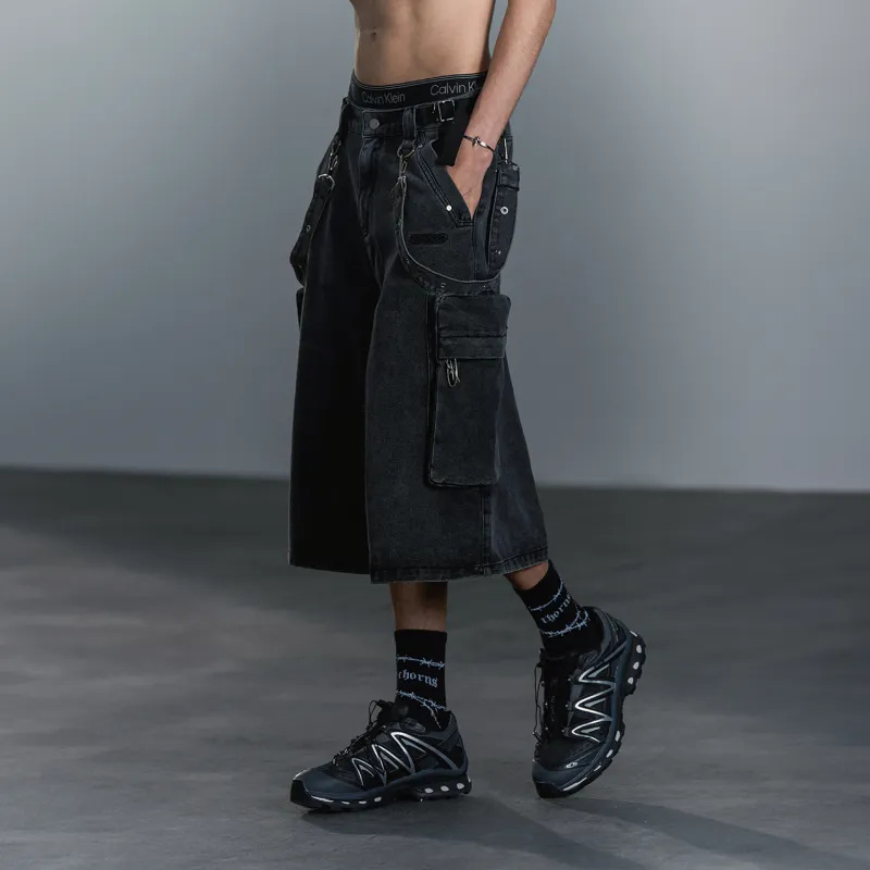 GRKC Denim Shorts Unisex Black-4