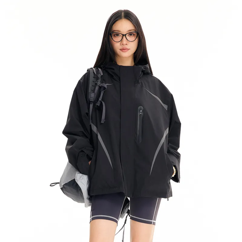 GRKC Windproof UV Protection Water Repellent Windbreaker Jacket Unisex Black-6