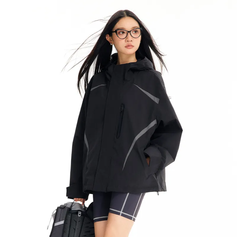 GRKC Windproof UV Protection Water Repellent Windbreaker Jacket Unisex Black-5