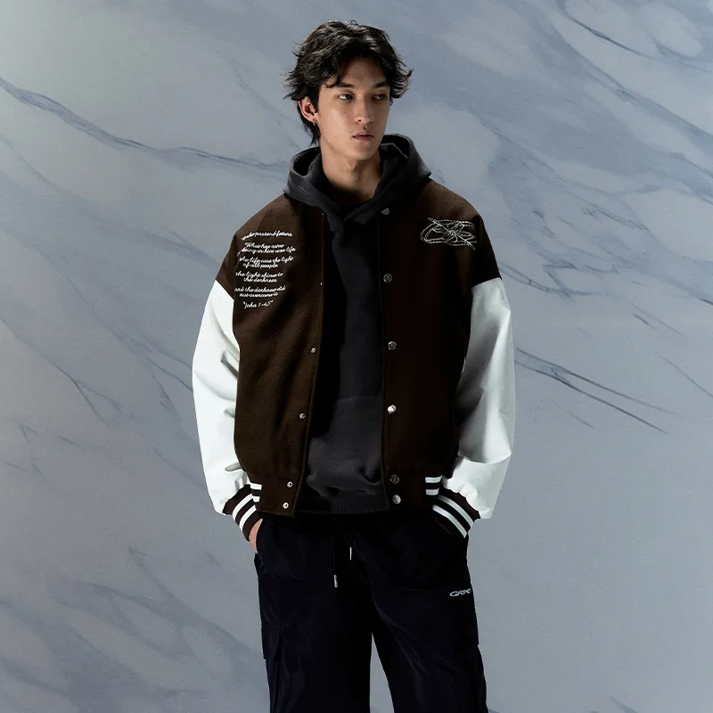 GRKC Baseball Jacket Unisex Brown-2