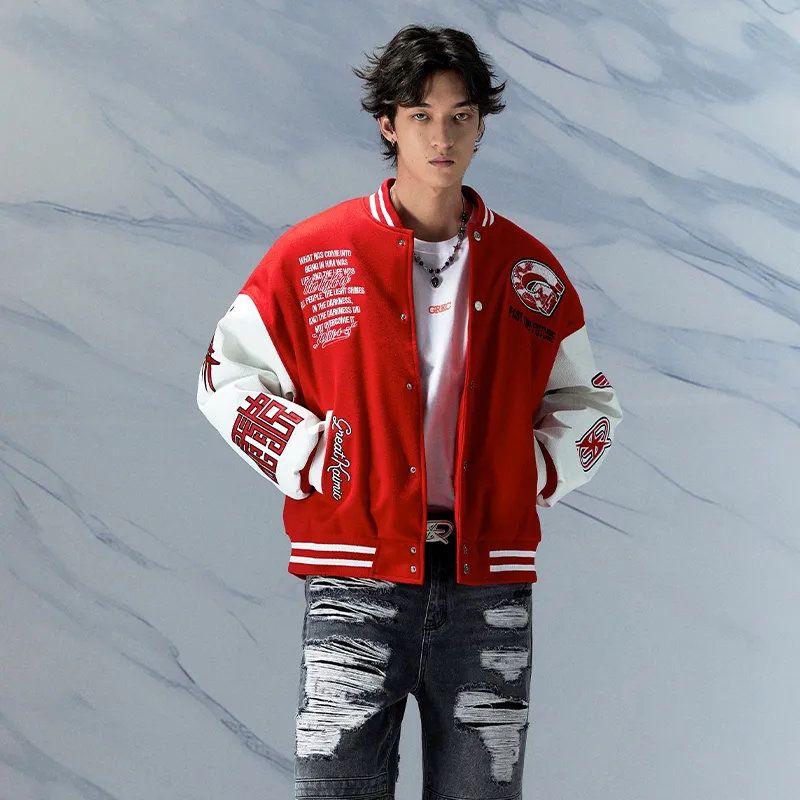 GRKC Baseball Jacket Unisex Red-5